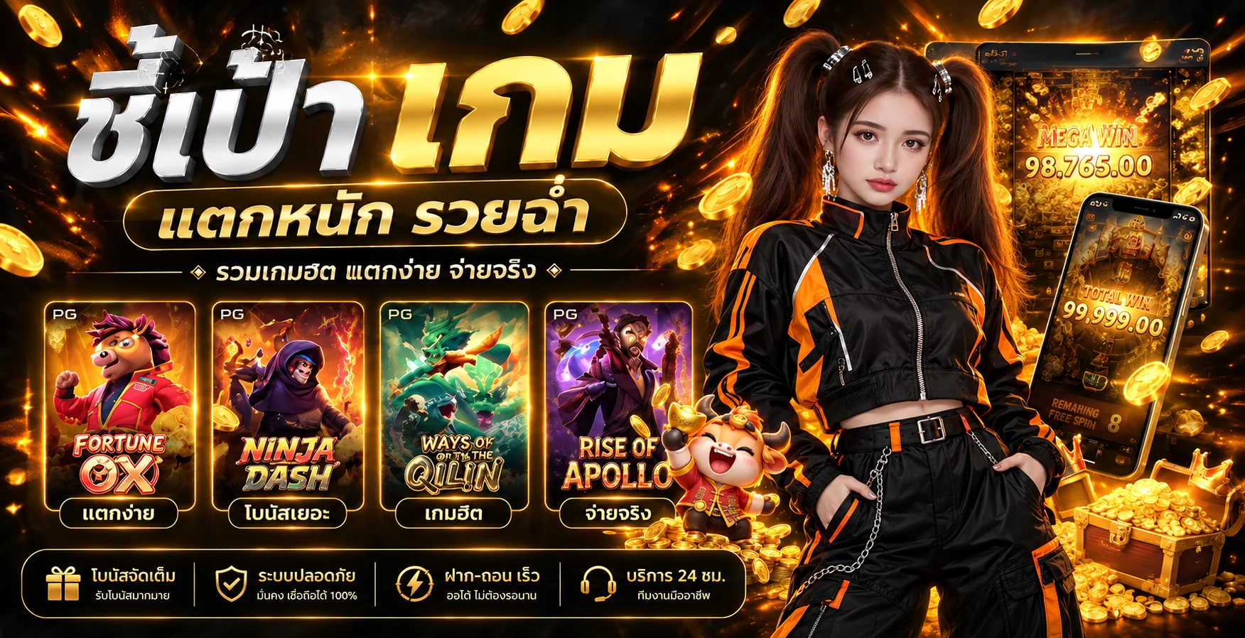 ภาพสล็อต PGSOFT หลายเกมบน GS855X
